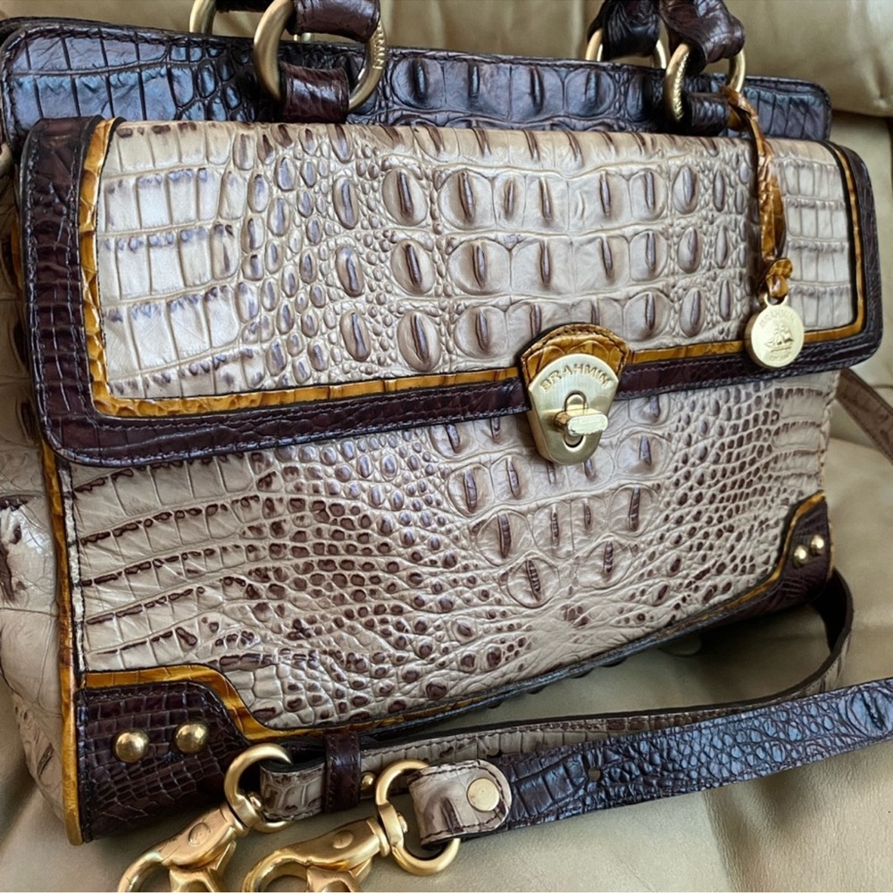 Gorgeous Brahmin Annabelle Tricolor Satchel w/Strap - Picture 2 of 7